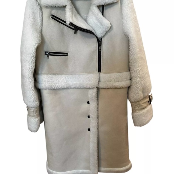 thumbnail image 2 of HIFFEY Mens Faux Suede Leather Trench Coat Notched Lapel Single Breasted Sherpa Lined Plus Size Trucker Jacket Coat 2 of 13